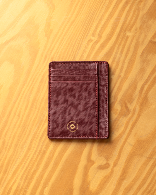Saffiano Cardholder in Burgundy