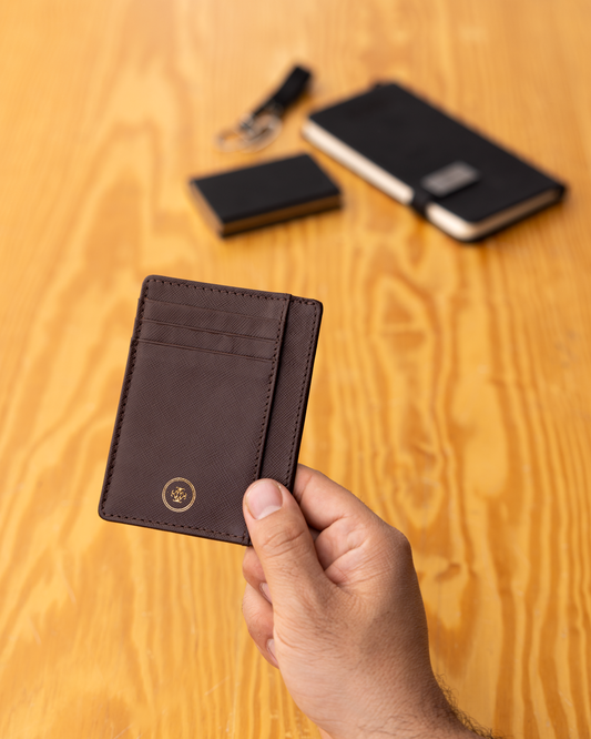 Saffiano Cardholder in Brown